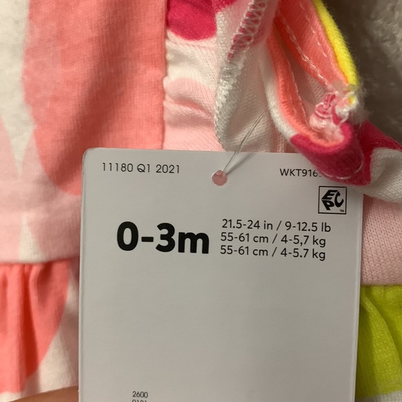 Carter’s baby girl spring summer floral Romper 0-3 months NWT - Picture 4 of 8